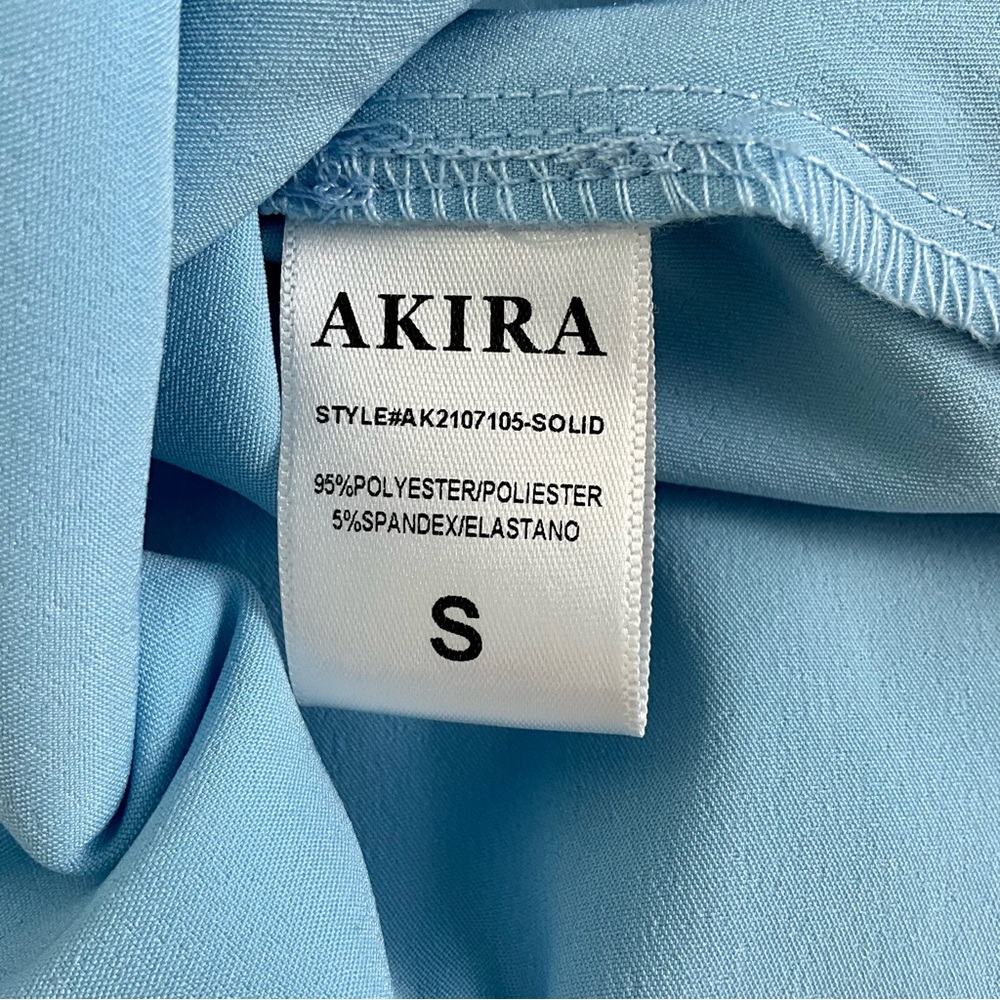 AKIRA women’s blue Slip satin Romper tie-front, elastic waist band Size S NWOT‎ - Picture 9 of 16